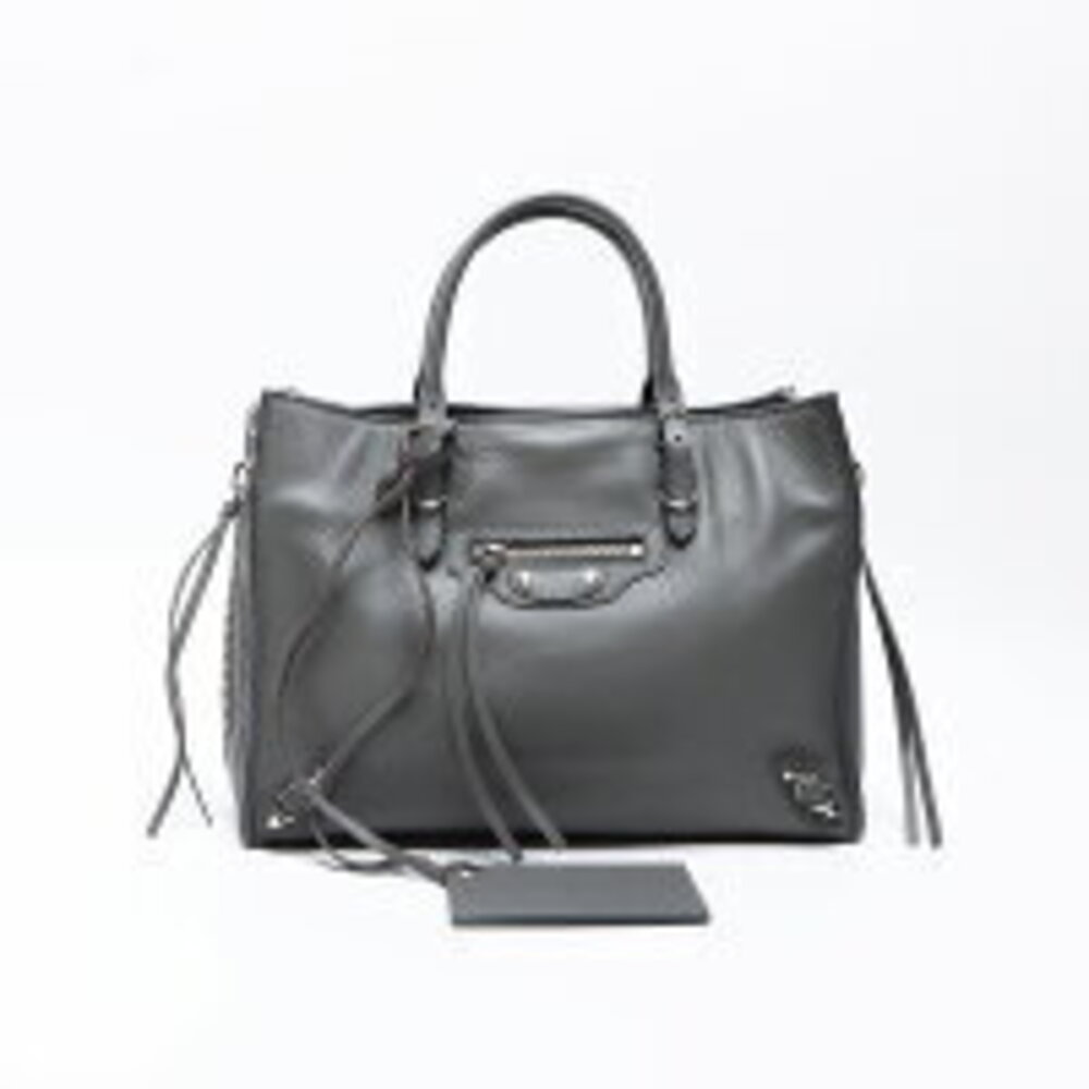 Balenciaga Paper Leather Shoulder Bag Gray
